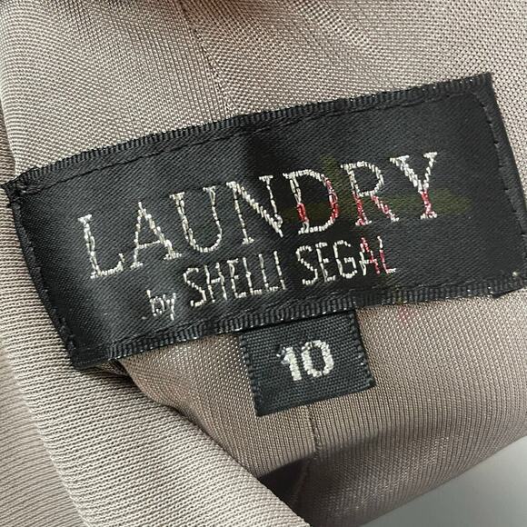 Laundry by Shelli Segal Formal Dress Size 10 – Taupe, Open Crisscross Back - Picture 6 of 8